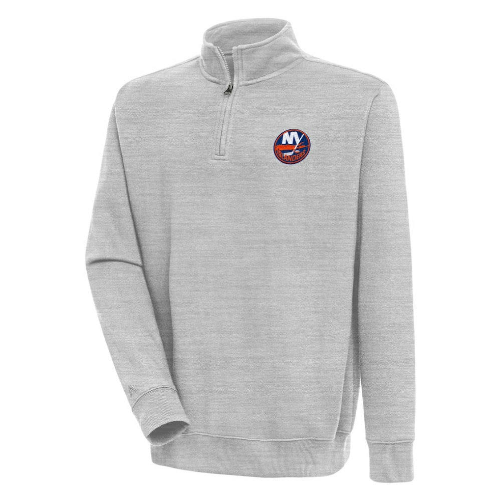 New York Islanders Antigua Victory Quarter-Zip Pullover Top - Heather Gray | NHL discount