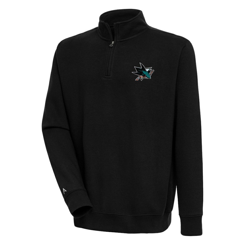 San Jose Sharks Antigua Victory Quarter-Zip Pullover Top - Black | NHL near me