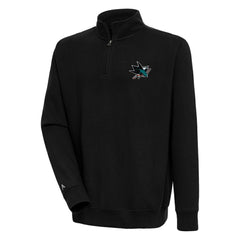 San Jose Sharks Antigua Victory Quarter-Zip Pullover Top - Black | NHL near me