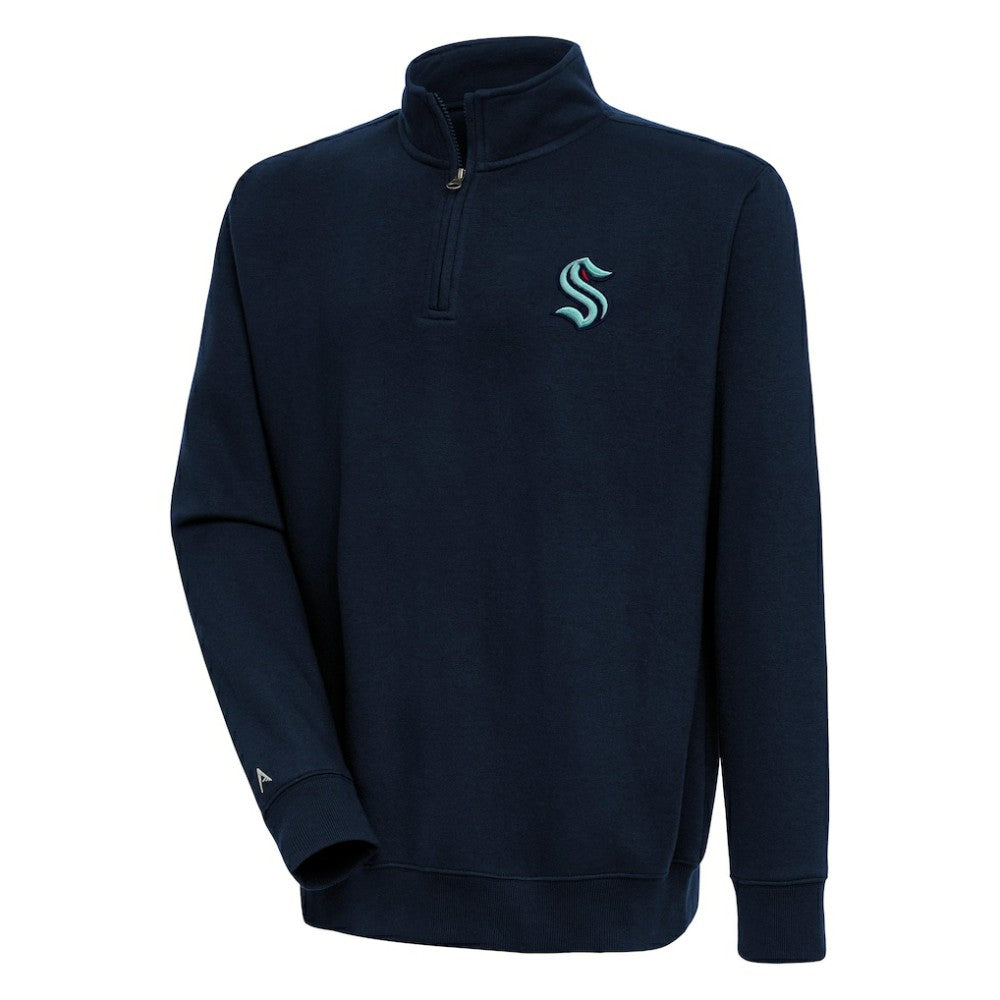 Seattle Kraken Antigua Victory Quarter-Zip Pullover Top - Navy | NHL near me