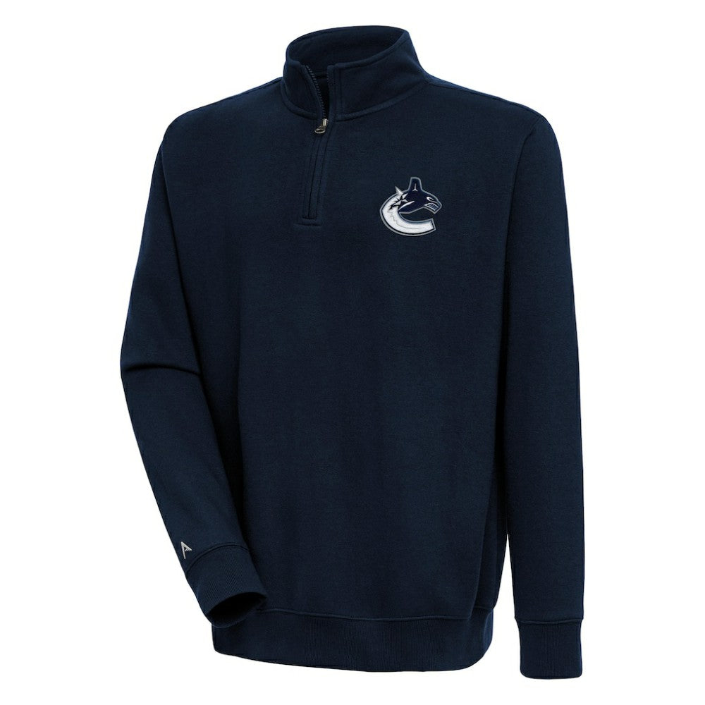 Vancouver Canucks Antigua Victory Quarter-Zip Pullover Top - Navy | NHL near me