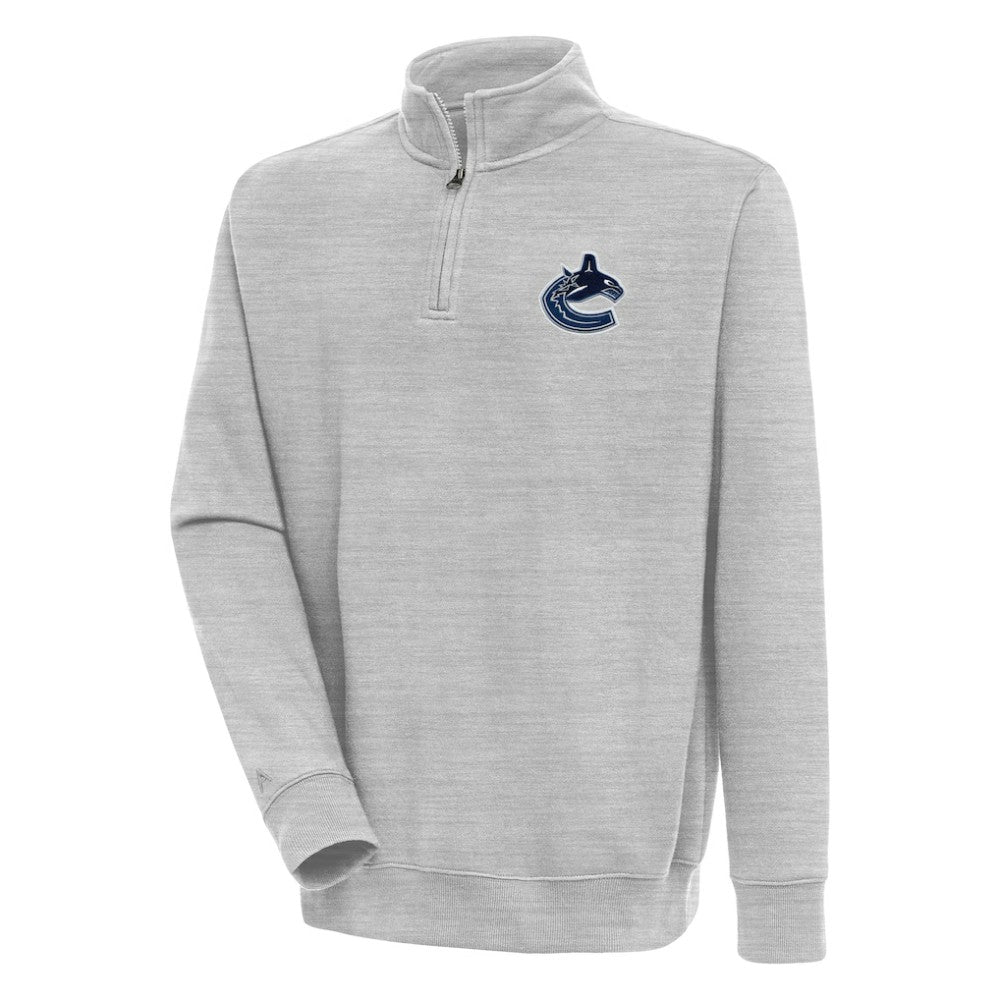 Vancouver Canucks Antigua Victory Quarter-Zip Pullover Top - Heather Gray | NHL near me