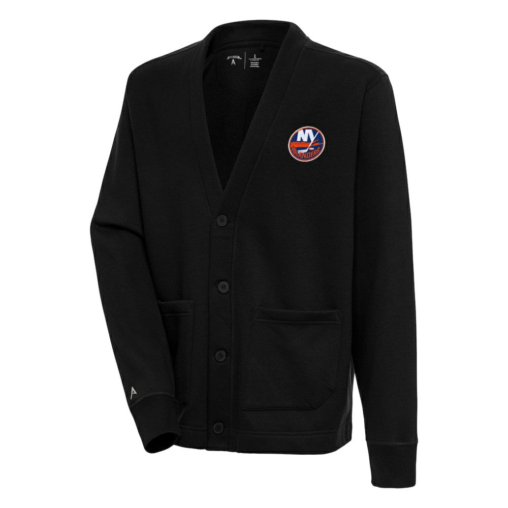 New York Islanders Antigua Victory Cardigan - Black | NHL near me