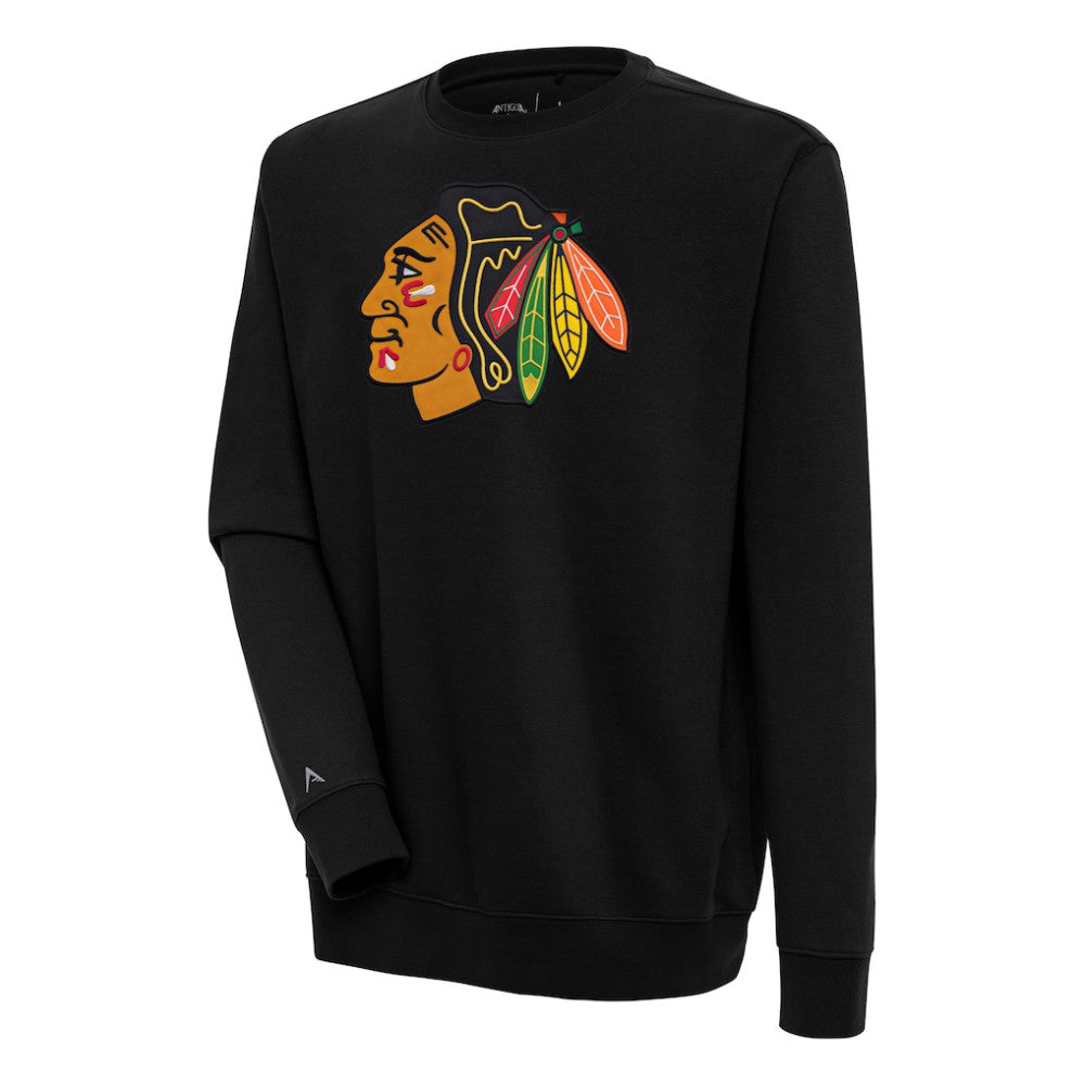 Chicago Blackhawks Antigua Victory Pullover Sweatshirt - Black | NHL near me