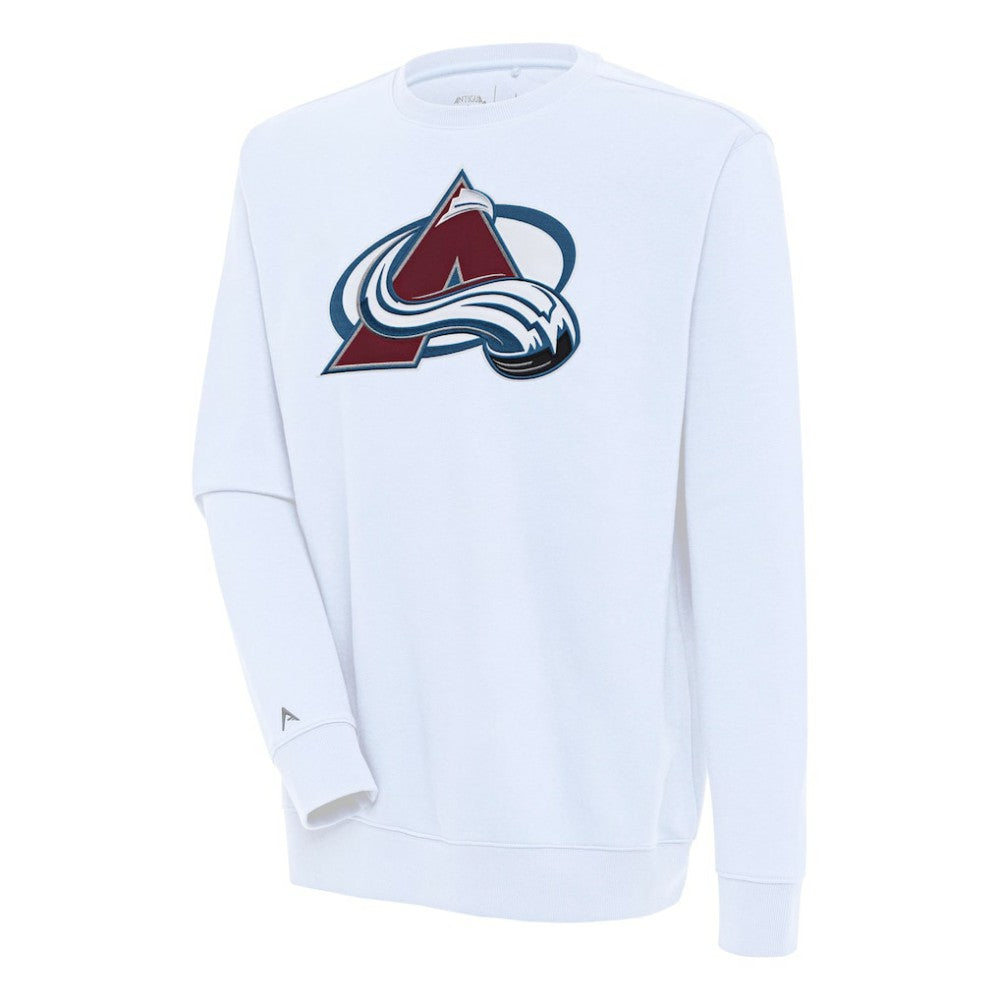 Colorado Avalanche Antigua Victory Pullover Sweatshirt - White | NHL Lifestyle
