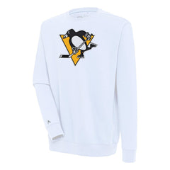 Pittsburgh Penguins Antigua Victory Pullover Sweatshirt - White | NHL Clearance