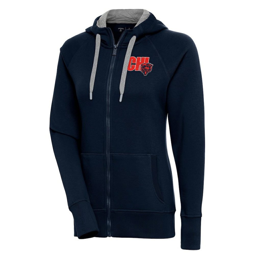 Chicago Bears Antigua Women's Victory Full-Zip Hoodie - Navy - NFL