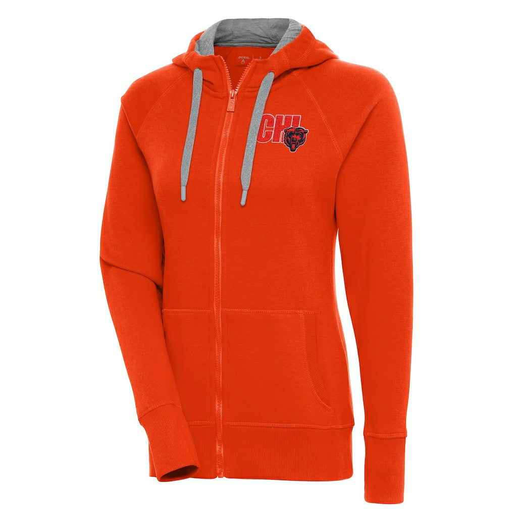 Chicago Bears Antigua Women's Victory Full-Zip Hoodie - Orange - NFL