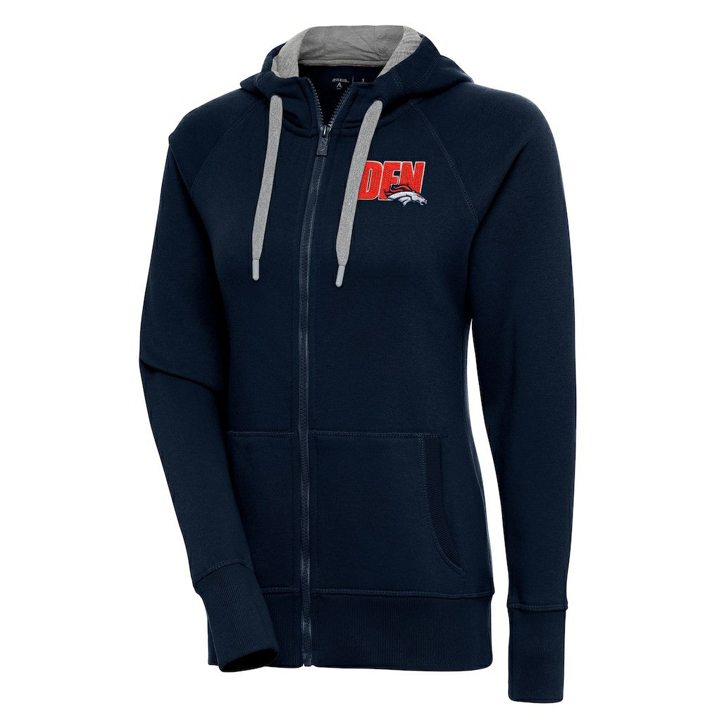 Denver Broncos Antigua Women's Victory Full-Zip Hoodie - Navy - NFL