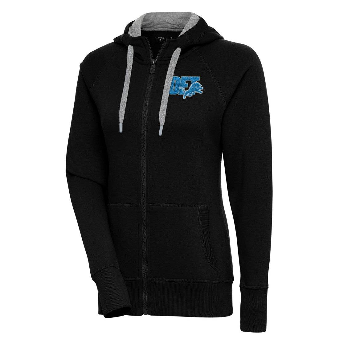 Detroit Lions Antigua Women's Victory Full-Zip Hoodie - Black - NFL