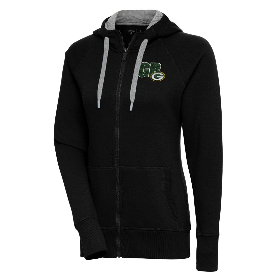 Green Bay Packers Antigua Women's Victory Full-Zip Hoodie - Black - NFL
