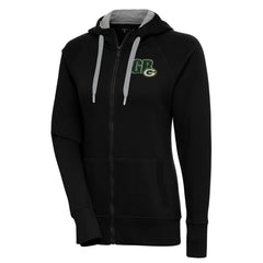 Green Bay Packers Antigua Women's Victory Full-Zip Hoodie - Black - NFL