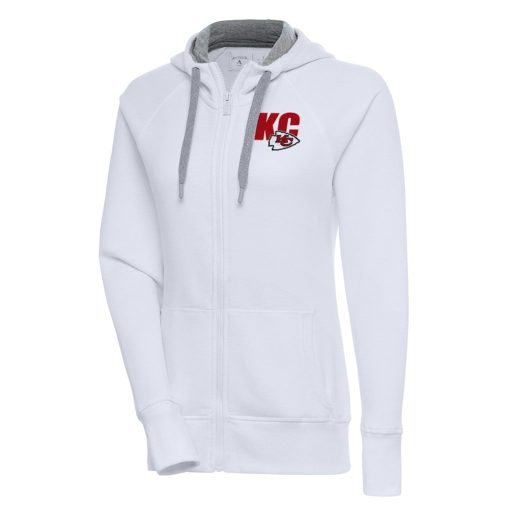 Kansas City Chiefs Antigua Women's Victory Full-Zip Hoodie - White - NFL