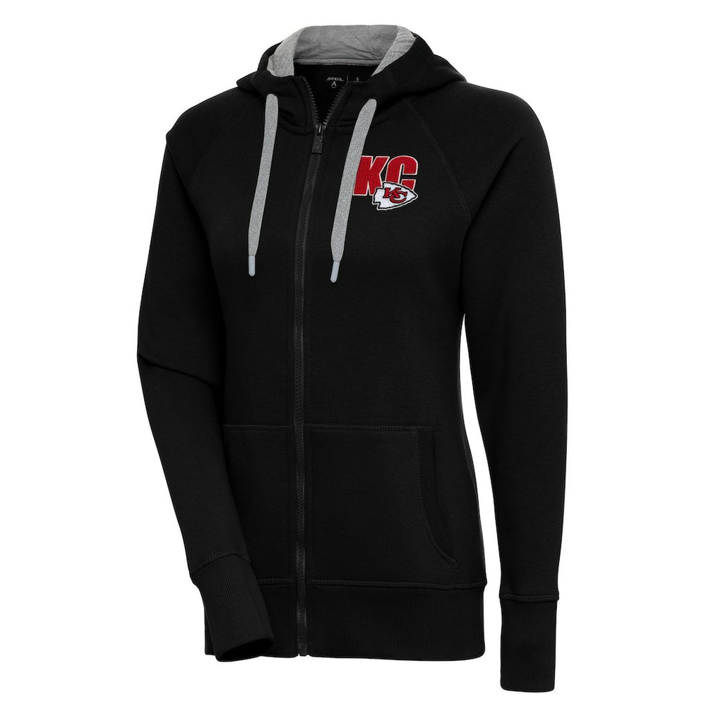 Kansas City Chiefs Antigua Women's Victory Full-Zip Hoodie - Black - NFL
