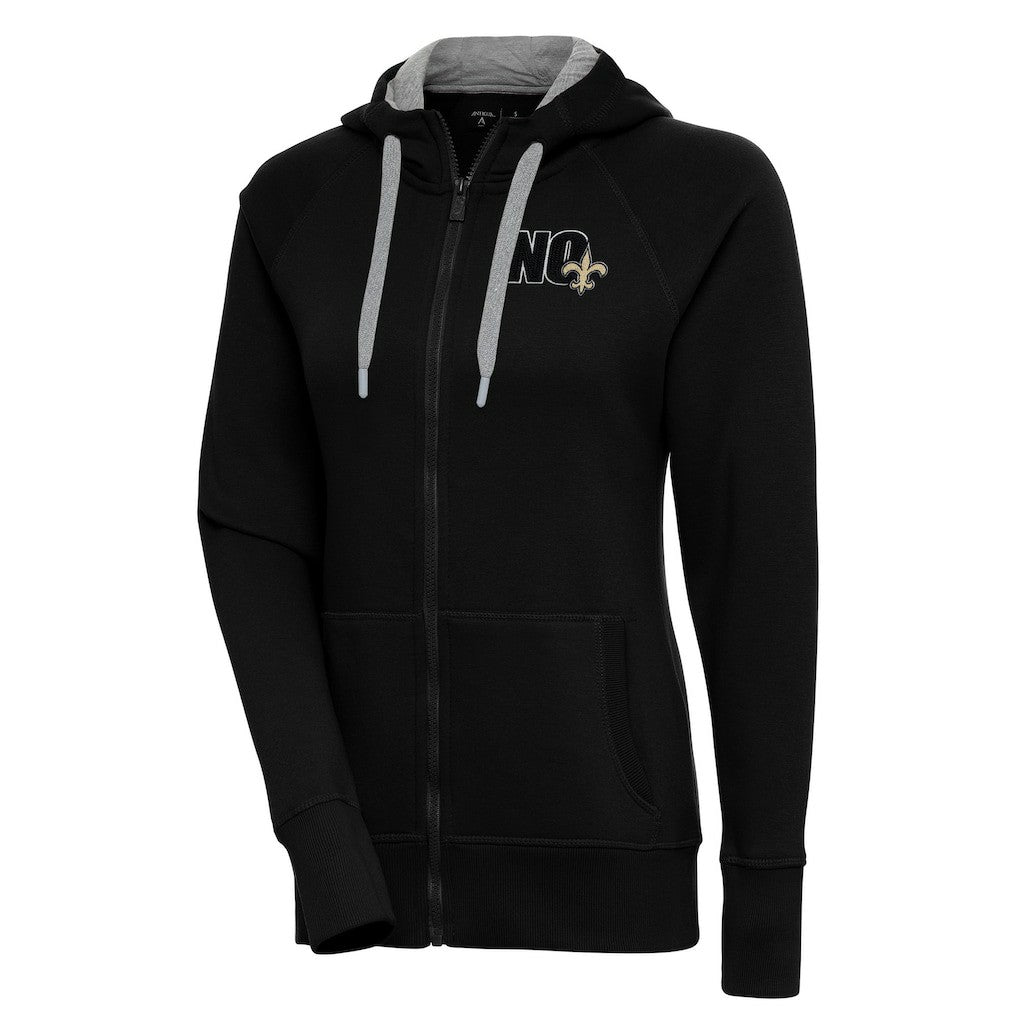New Orleans Saints Antigua Women's Victory Full-Zip Hoodie - Black - NFL