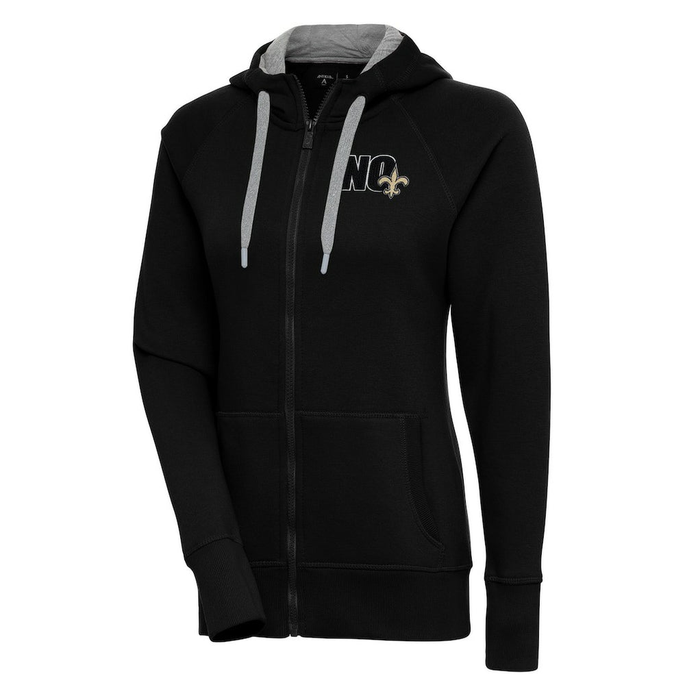 New Orleans Saints Antigua Women's Victory Full-Zip Hoodie - Black - NFL