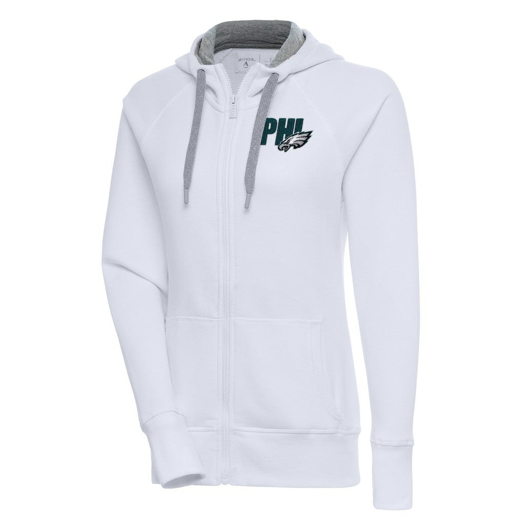 Philadelphia Eagles Antigua Women's Victory Full-Zip Hoodie - White - NFL