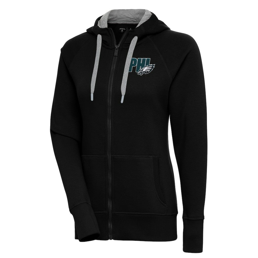 Philadelphia Eagles Antigua Women's Victory Full-Zip Hoodie - Black - NFL