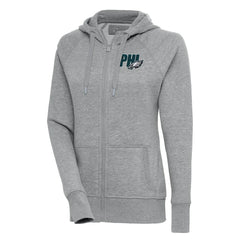 Philadelphia Eagles Antigua Women's Victory Full-Zip Hoodie - Heather Gray - NFL