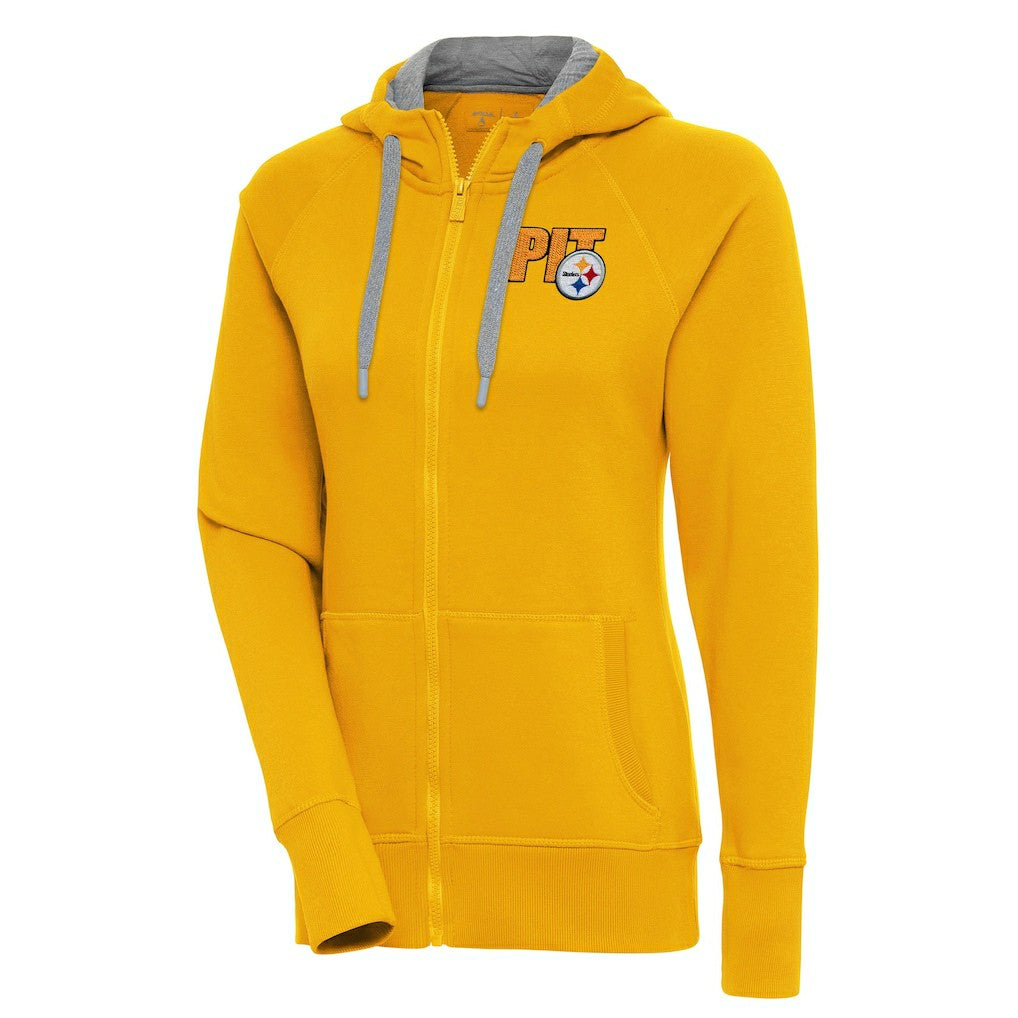 Pittsburgh Steelers Antigua Women's Victory Full-Zip Hoodie - Gold - NFL