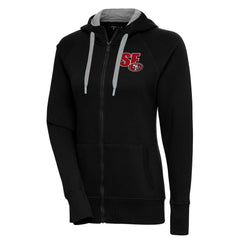 San Francisco 49ers Antigua Women's Victory Full-Zip Hoodie - Black - NFL