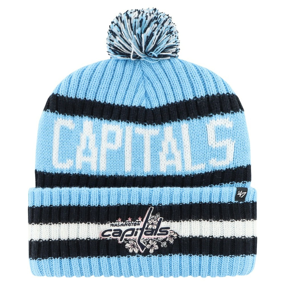 Washington Capitals '47 Cherry Blossom Bering Cuffed Knit Hat with Pom - Light Blue | 47 brand Clearance