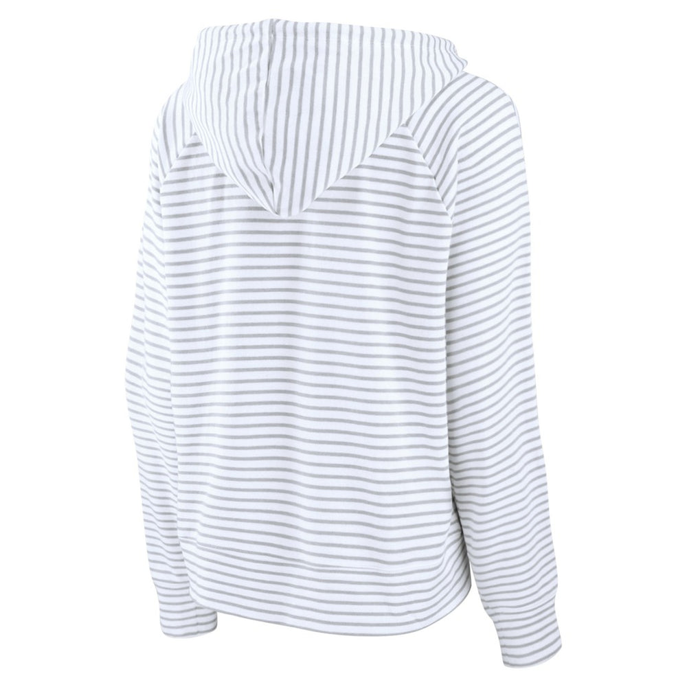 Tennessee Titans Women's Striped Notch Neck Pullover Hoodie - White/Gray - Fanatics