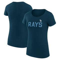 Tampa Bay Rays G-III 4Her by Carl Banks Women's Super-Slim Fit Lightweight Dot Print T-Shirt Sale