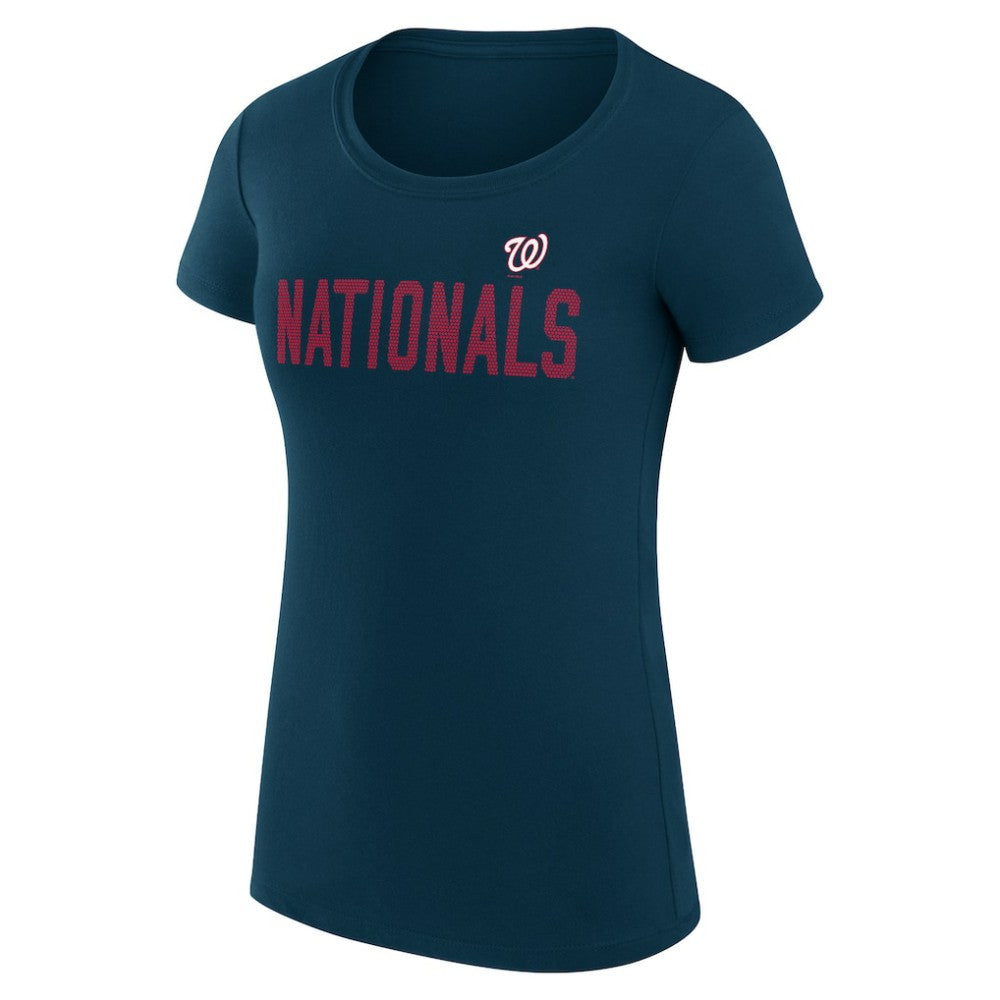 Washington Nationals G-III 4Her by Carl Banks Women's Super-Slim Fit Lightweight Dot Print T-Shirt Outlet