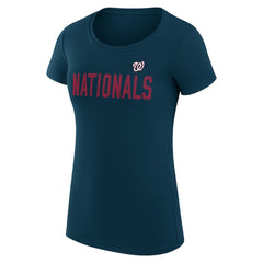 Washington Nationals G-III 4Her by Carl Banks Women's Super-Slim Fit Lightweight Dot Print T-Shirt Outlet