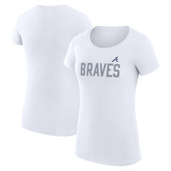 Atlanta Braves G-III 4Her by Carl Banks Women's Super-Slim Fit Lightweight Dot Print T-Shirt Outlet