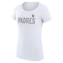 San Diego Padres G-III 4Her by Carl Banks Women's Super-Slim Fit Lightweight Dot Print T-Shirt Outlet