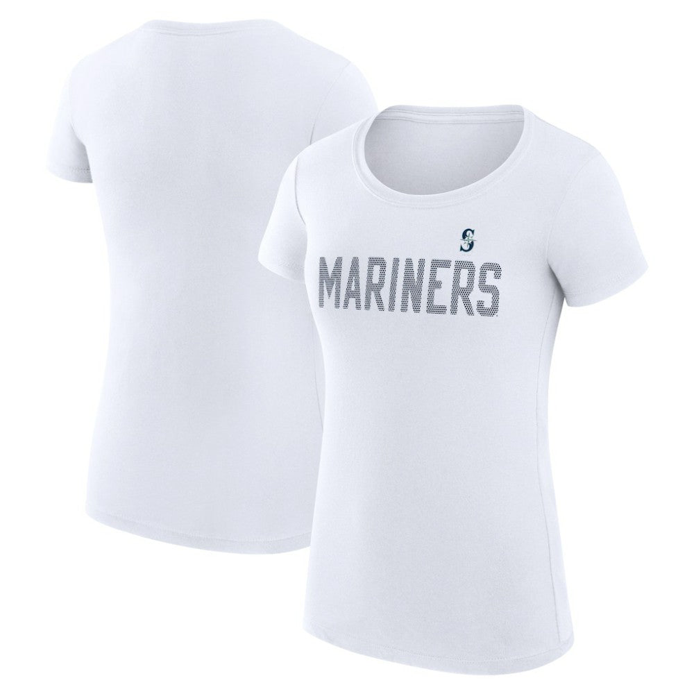 Seattle Mariners G-III 4Her by Carl Banks Women's Super-Slim Fit Lightweight Dot Print T-Shirt Outlet