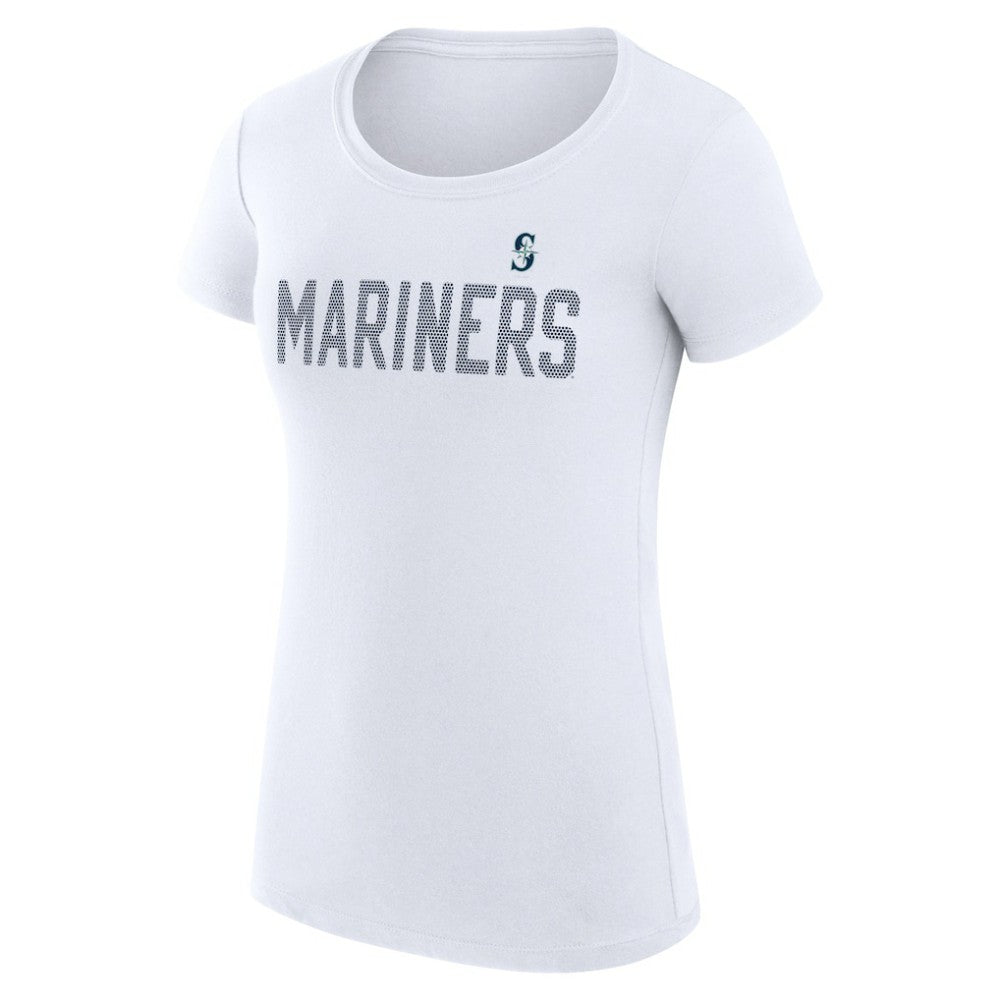 Seattle Mariners G-III 4Her by Carl Banks Women's Super-Slim Fit Lightweight Dot Print T-Shirt Outlet