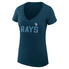 Tampa Bay Rays G-III 4Her by Carl Banks Women's Super-Slim Fit Lightweight Dot Print V-Neck T-Shirt Discount