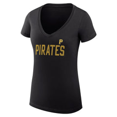 Pittsburgh Pirates G-III 4Her by Carl Banks Women's Super-Slim Fit Lightweight Dot Print V-Neck T-Shirt Discount