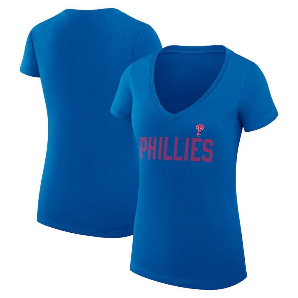 Philadelphia Phillies G-III 4Her by Carl Banks Women's Super-Slim Fit Lightweight Dot Print V-Neck T-Shirt for sale