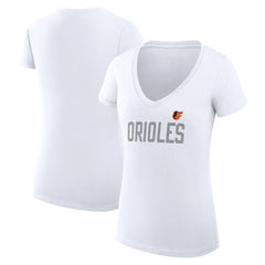 Baltimore Orioles G-III 4Her by Carl Banks Women's Super-Slim Fit Lightweight Dot Print V-Neck T-Shirt Online