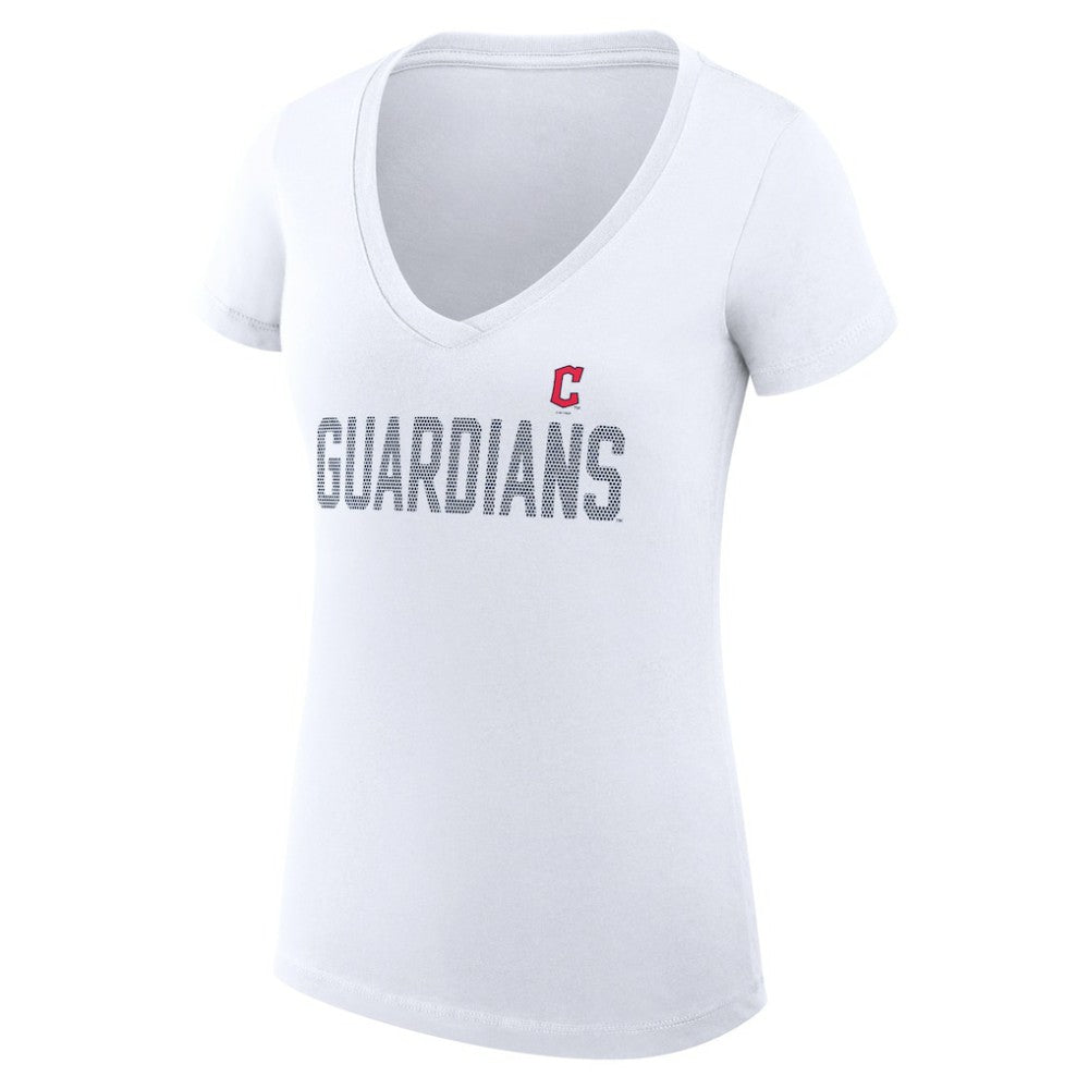 Cleveland Guardians G-III 4Her by Carl Banks Women's Super-Slim Fit Lightweight Dot Print V-Neck T-Shirt Online