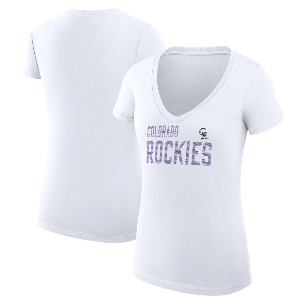 Colorado Rockies G-III 4Her by Carl Banks Women's Super-Slim Fit Lightweight Dot Print V-Neck T-Shirt Near Me