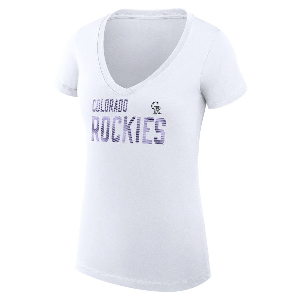 Colorado Rockies G-III 4Her by Carl Banks Women's Super-Slim Fit Lightweight Dot Print V-Neck T-Shirt Near Me