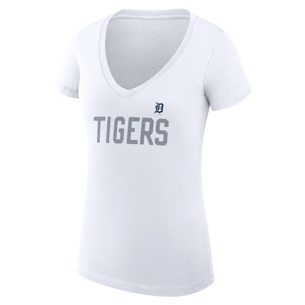 Detroit Tigers G-III 4Her by Carl Banks Women's Super-Slim Fit Lightweight Dot Print V-Neck T-Shirt for sale
