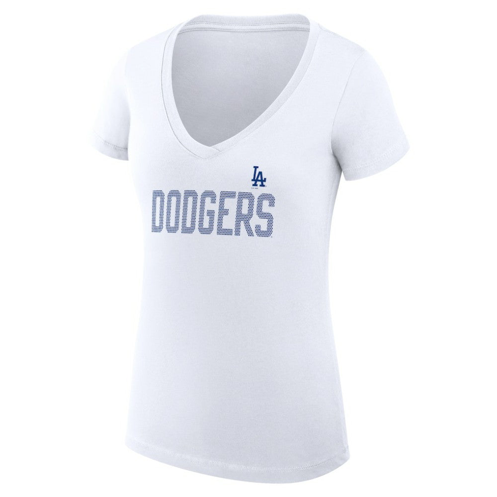 Los Angeles Dodgers G-III 4Her by Carl Banks Women's Super-Slim Fit Lightweight Dot Print V-Neck T-Shirt Online
