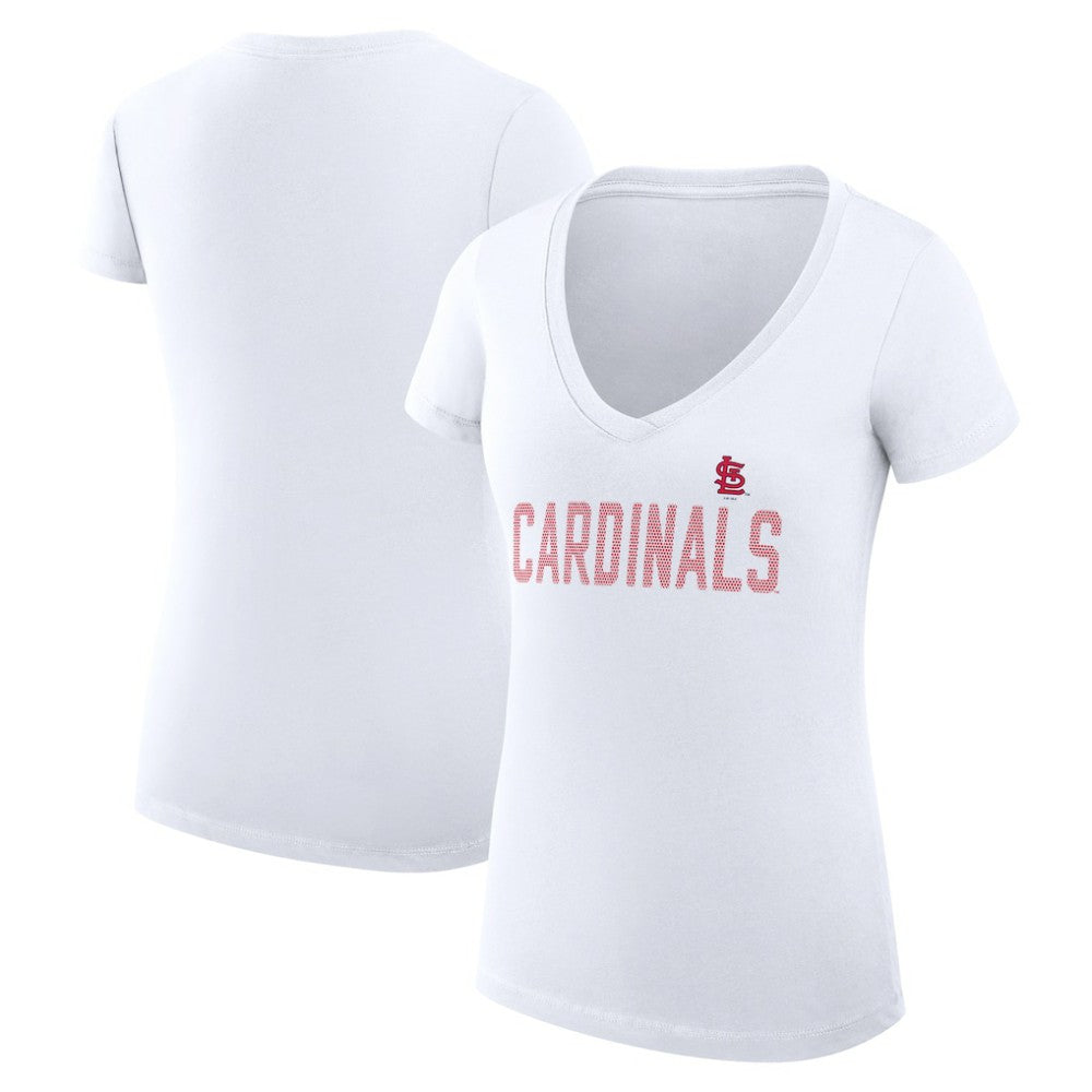 St. Louis Cardinals G-III 4Her by Carl Banks Women's Super-Slim Fit Lightweight Dot Print V-Neck T-Shirt Near Me
