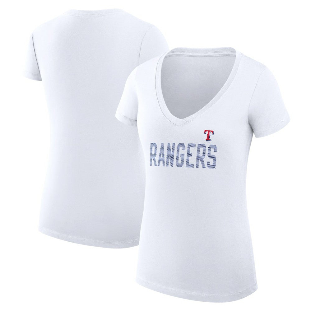 Texas Rangers G-III 4Her by Carl Banks Women's Super-Slim Fit Lightweight Dot Print V-Neck T-Shirt Discount