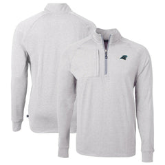 Carolina Panthers Cutter & Buck Big & Tall Adapt Eco Knit Quarter-Zip Pullover Top - Heather Gray - NFL