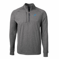 Detroit Lions Cutter & Buck Big & Tall Adapt Eco Knit Quarter-Zip Pullover Top - Heather Black - NFL