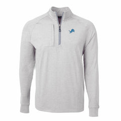 Detroit Lions Cutter & Buck Big & Tall Adapt Eco Knit Quarter-Zip Pullover Top - Heather Gray - NFL
