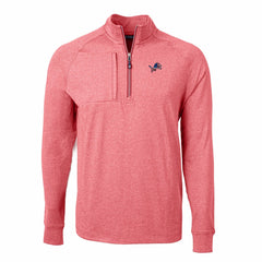 Detroit Lions Cutter & Buck Big & Tall Adapt Eco Knit Quarter-Zip Pullover Top - Heather Red - NFL