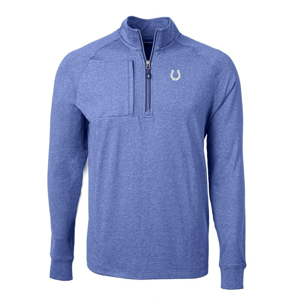 Indianapolis Colts Cutter & Buck Big & Tall Adapt Eco Knit Quarter-Zip Pullover Top - Heather Royal - NFL